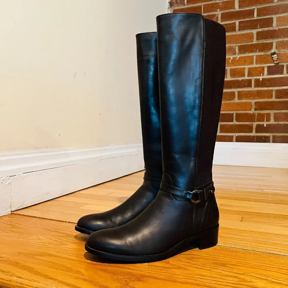 AQUATALIA Women's Brown Leather Knee High Boots 8.5